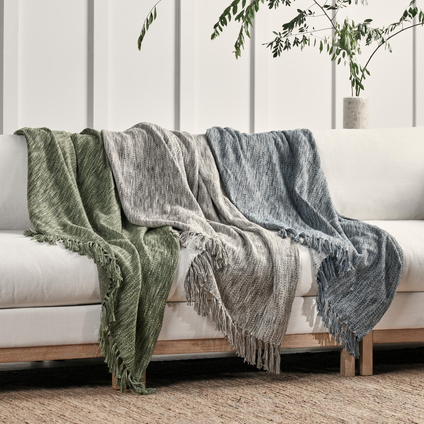 TC Sharma Denim Blue Throw 50x70 - Ornate Home