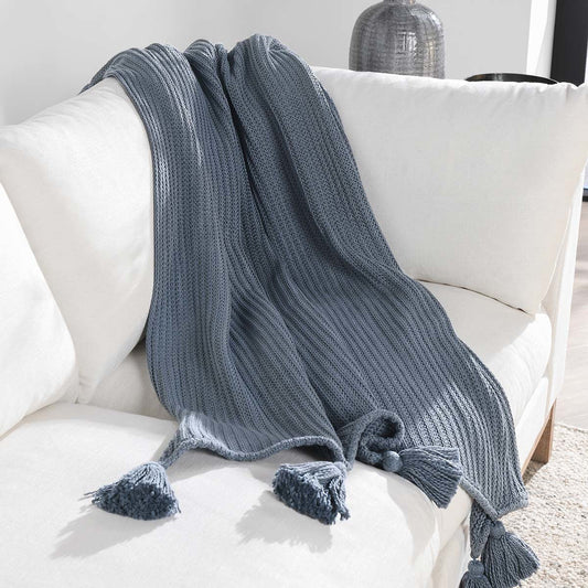 TC Veda Sea Fog Blue 50x70 Throw - Ornate Home