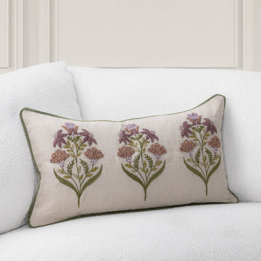 TD Belcourt Floral Olive Green Multi 14x26 Throw Pillow (Set of 2) - Ornate Home