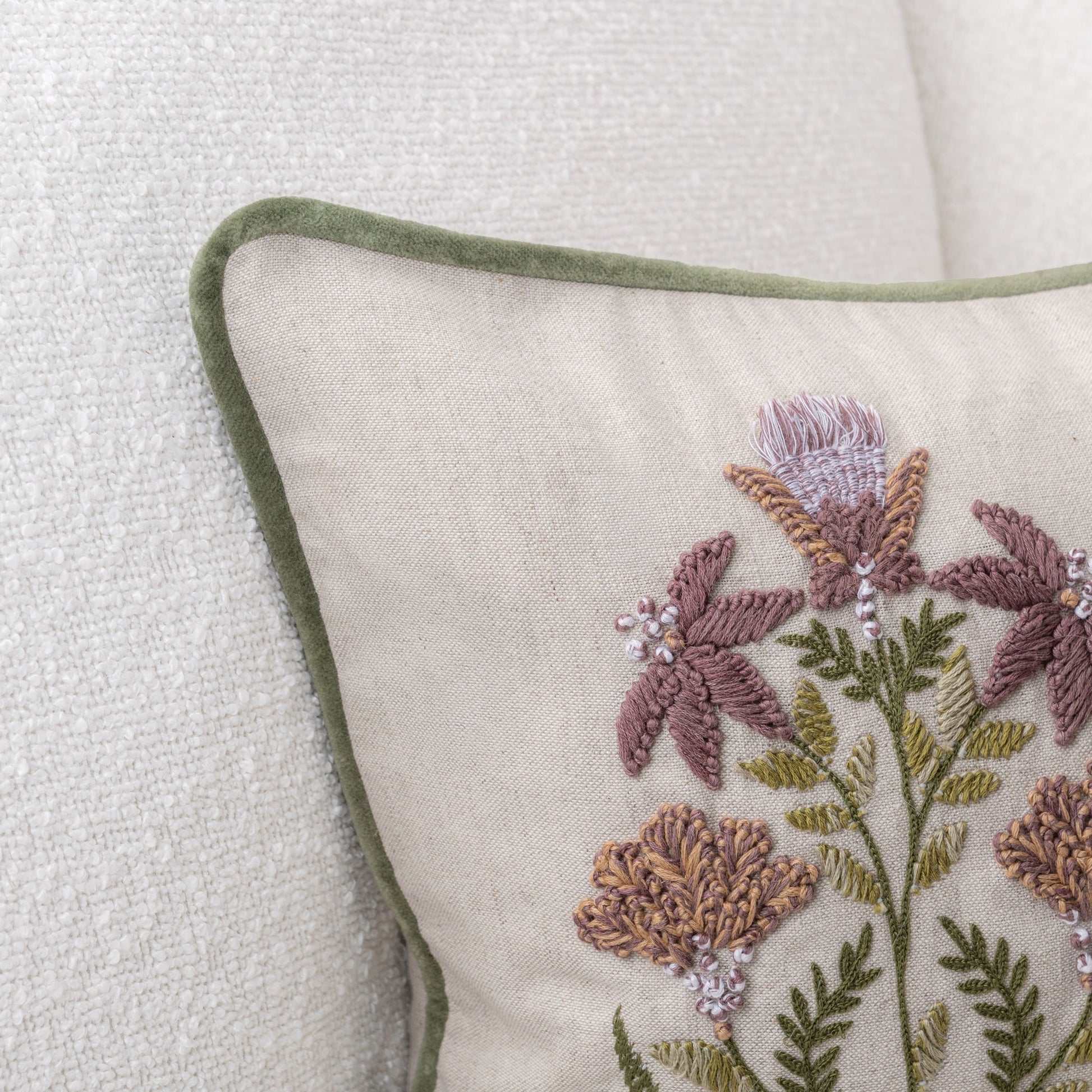TD Belcourt Floral Olive Green Multi 14x26 Throw Pillow (Set of 2) - Ornate Home
