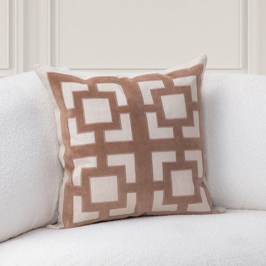 TD Corbin Frothed Brown 22x22 Throw Pillow (Set of 2) - Ornate Home