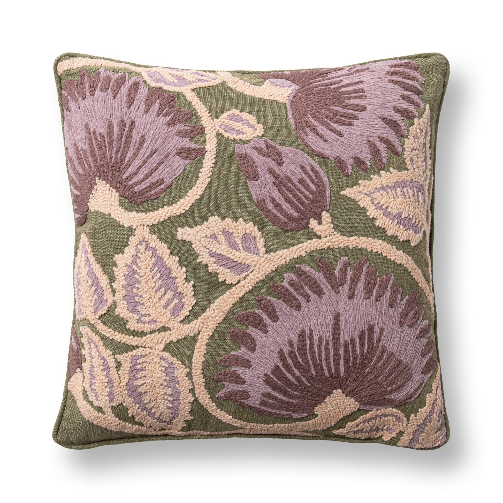 TD Folly Olive Green Multi 22x22 Throw Pillow (Set of 2) - Ornate Home