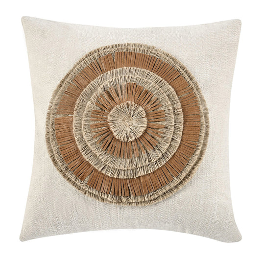TL Pueblo Chestnut/ Natural Leather 22x22 Throw Pillow (Set of 2) - Ornate Home