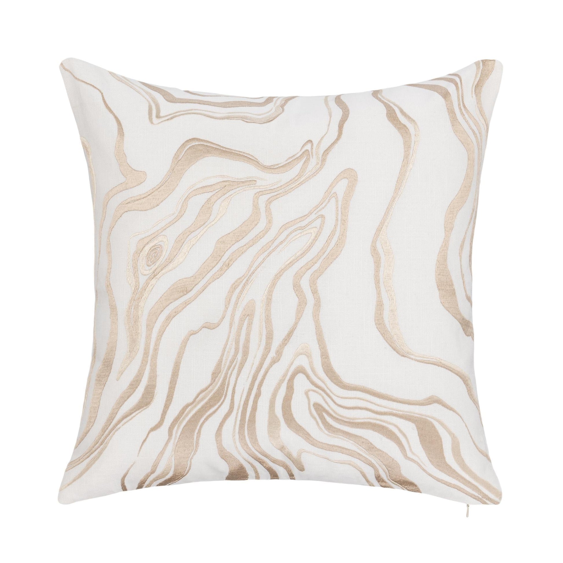 TQ Drift Ivory/Natural 22x22 Throw Pillow (Set of 2) - Ornate Home