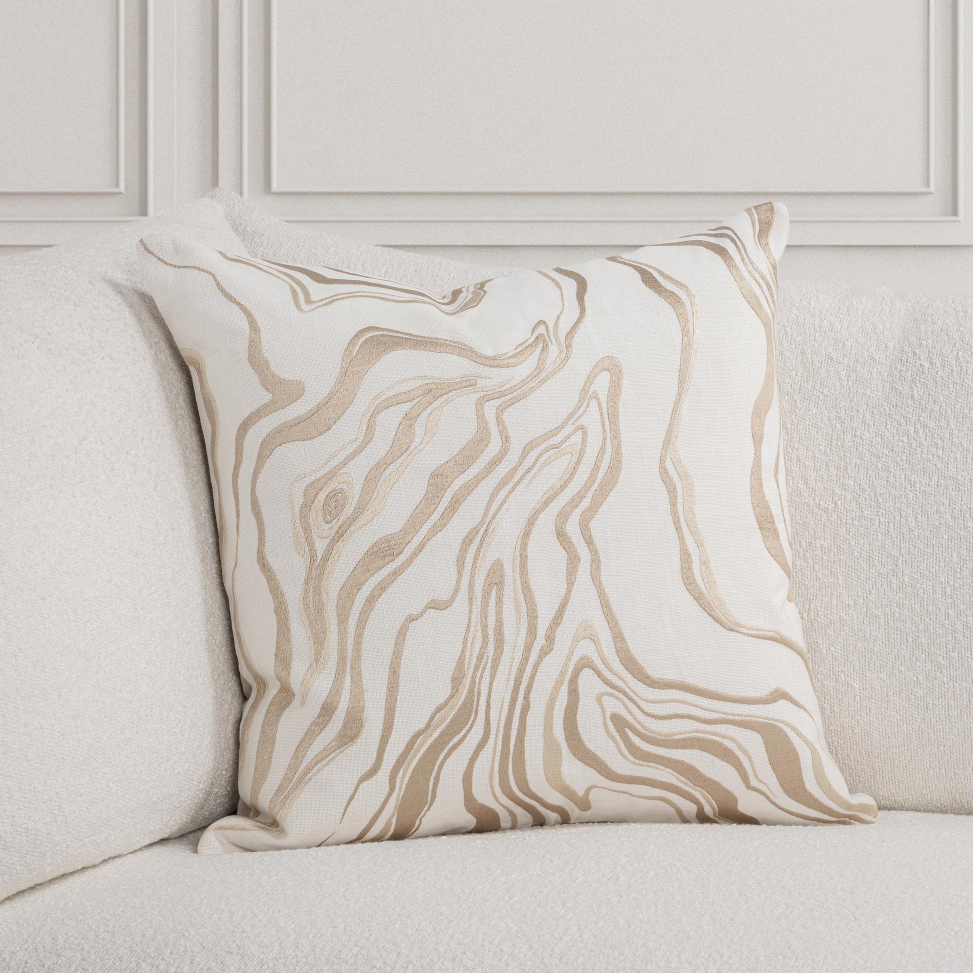 TQ Drift Ivory/Natural 22x22 Throw Pillow (Set of 2) - Ornate Home