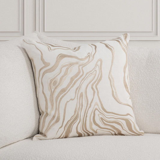 TQ Drift Ivory/Natural 22x22 Throw Pillow (Set of 2) - Ornate Home