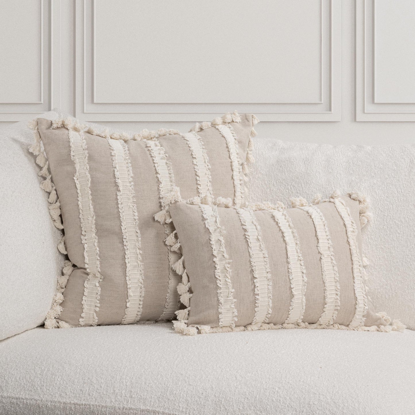 TQ Edisto Natural/Ivory Multiple Sizes Throw Pillow (Set of 2) - Ornate Home