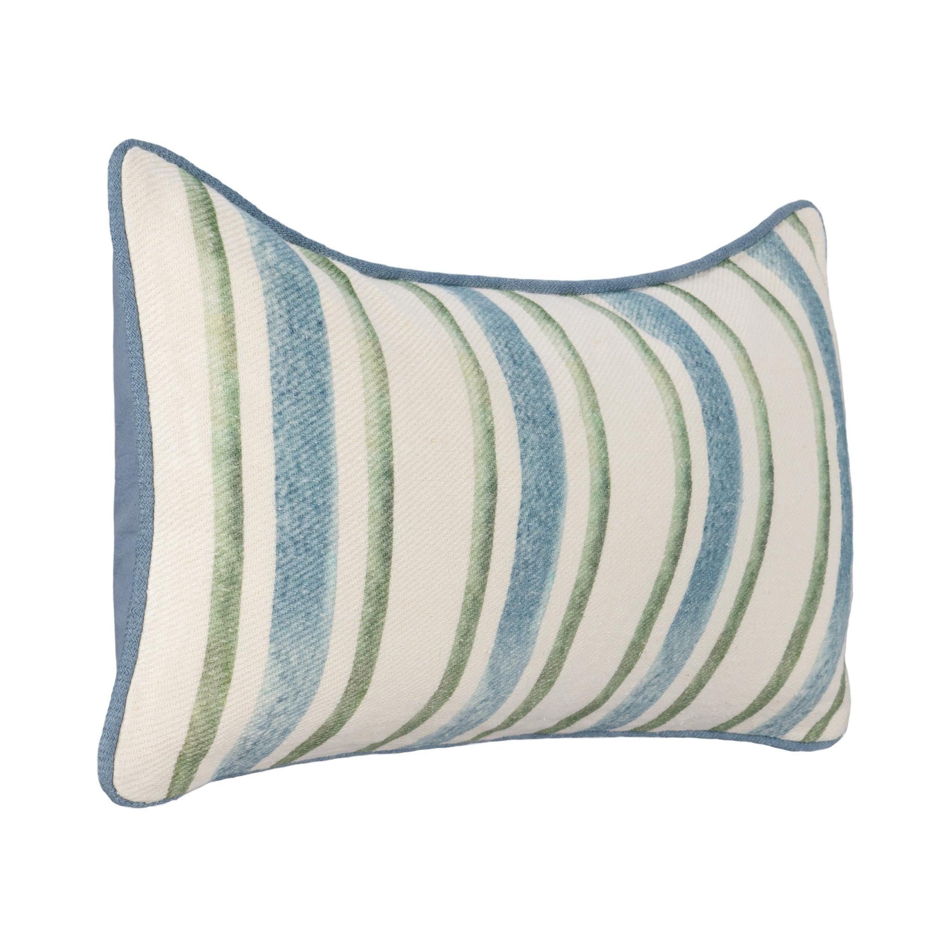 TQ Harbor Blue/Green Stripe Multiple Sizes Throw Pillow (Set of 2) - Ornate Home