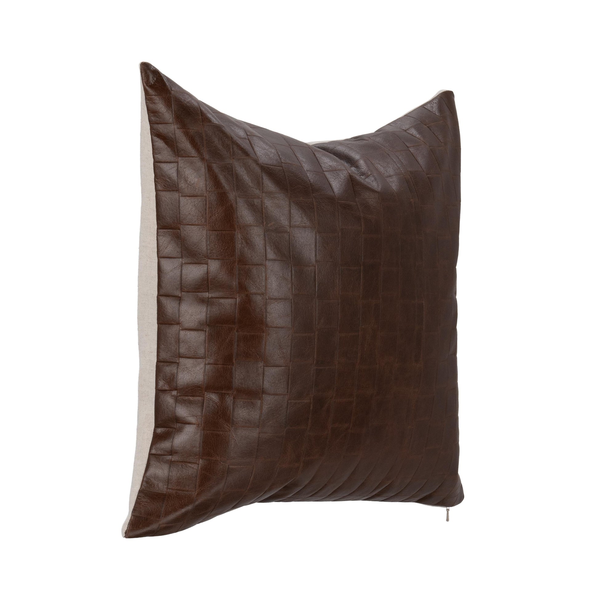 TQ Leather Seston Brown 20x20 Throw Pillow (Set of 2) - Ornate Home