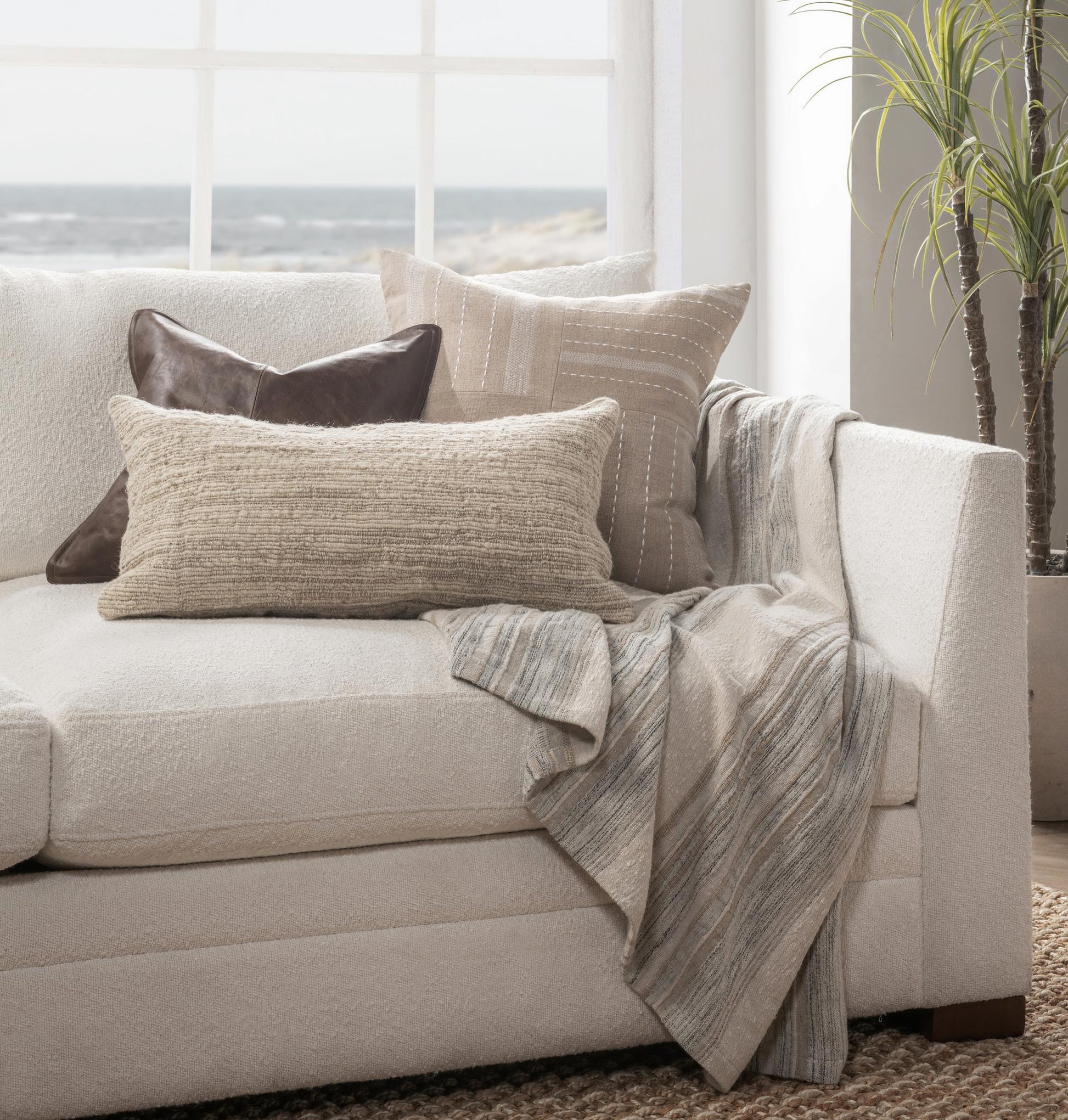 TQ Wharf Natural Multiple Sizes Throw Pillow (Set of 2) - Ornate Home