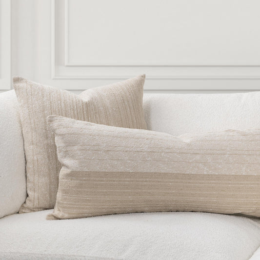 TW Beryl Natural/ Ivory Throw Pillow (Set of 2) - Ornate Home
