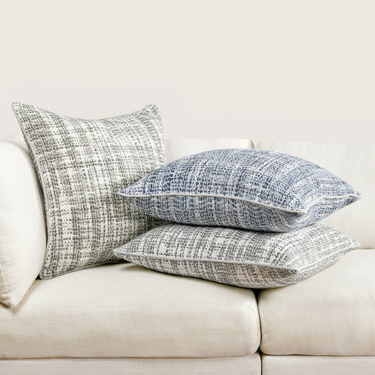 TW Brax Blue/Ivory 22x22 Throw Pillow (Set of 2) - Ornate Home
