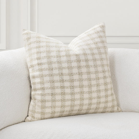 TW Sari Beige Natural/Ivory 26x26 Throw Pillow (Set of 2) - Ornate Home