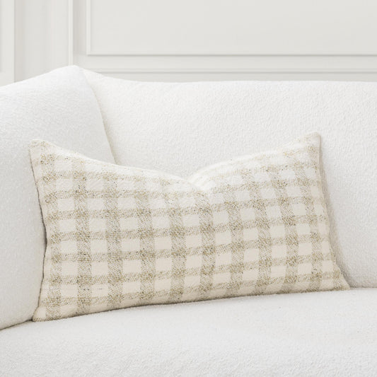 TW Sari Natural/Ivory 14x26 Throw Pillow (Set of 2) - Ornate Home