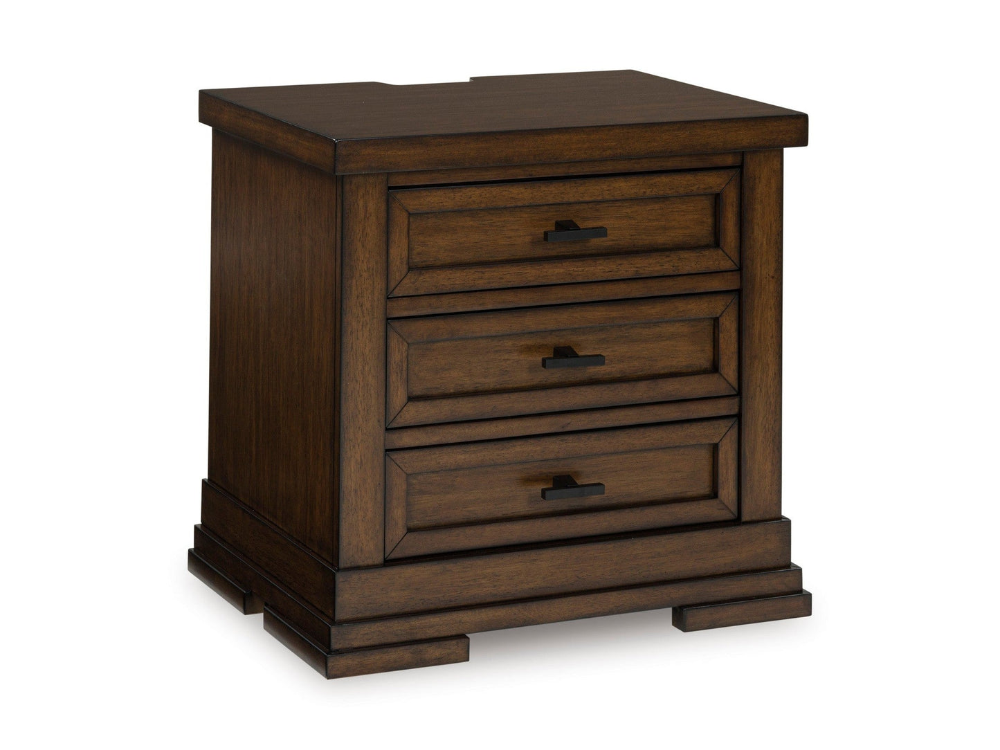 Taffenbrook Brown Three Drawer Nightstand- Viva Furn