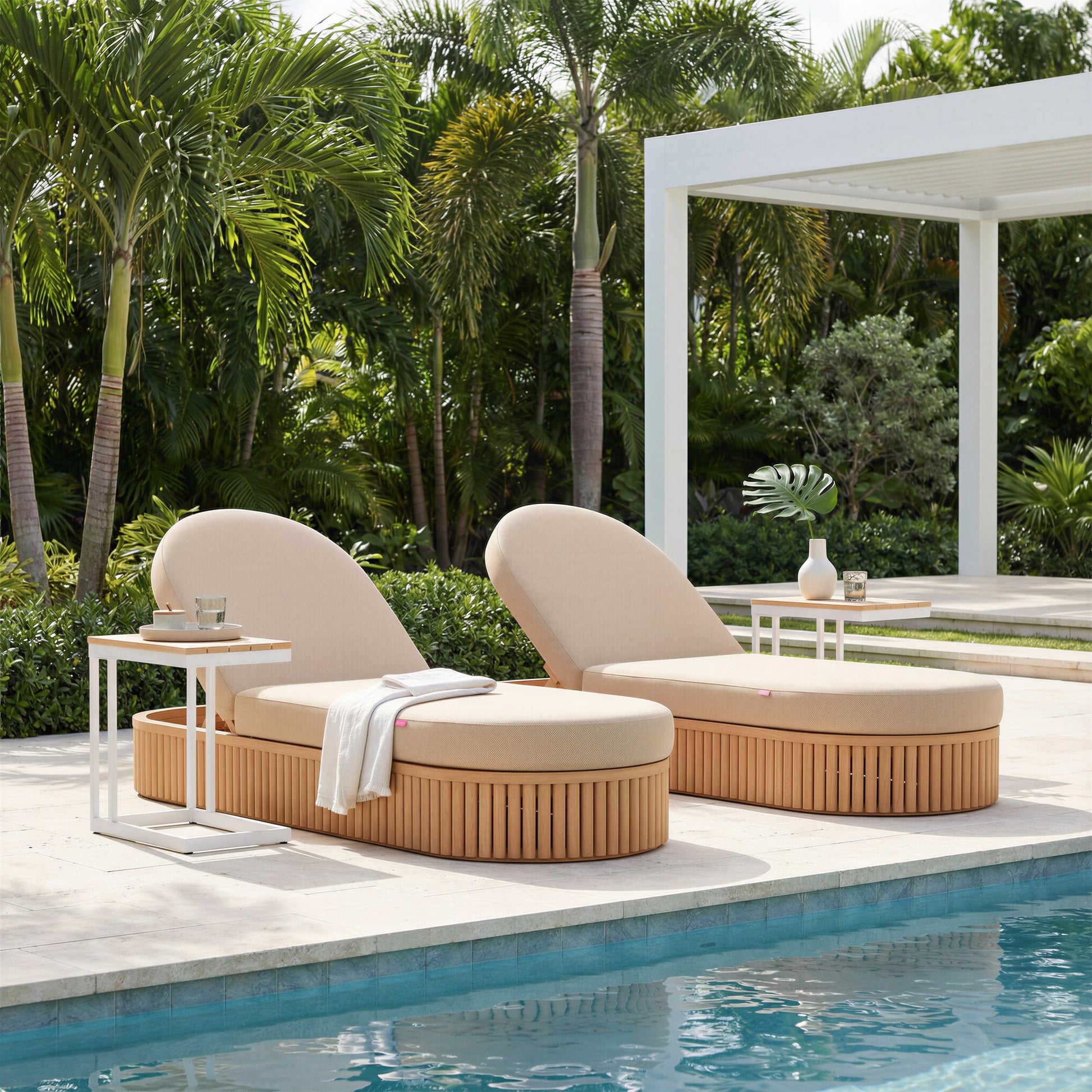 Tamaru Natural Outdoor Side Table - Ornate Home
