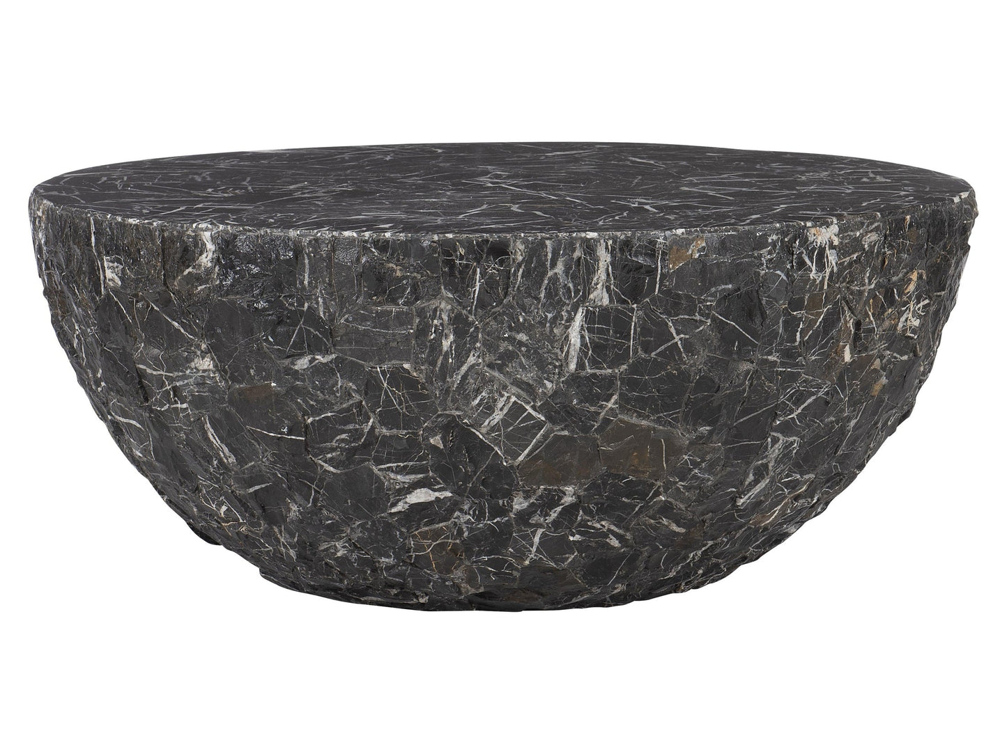 Tambora Black Striped Stone Outdoor Cocktail Table - Ornate Home