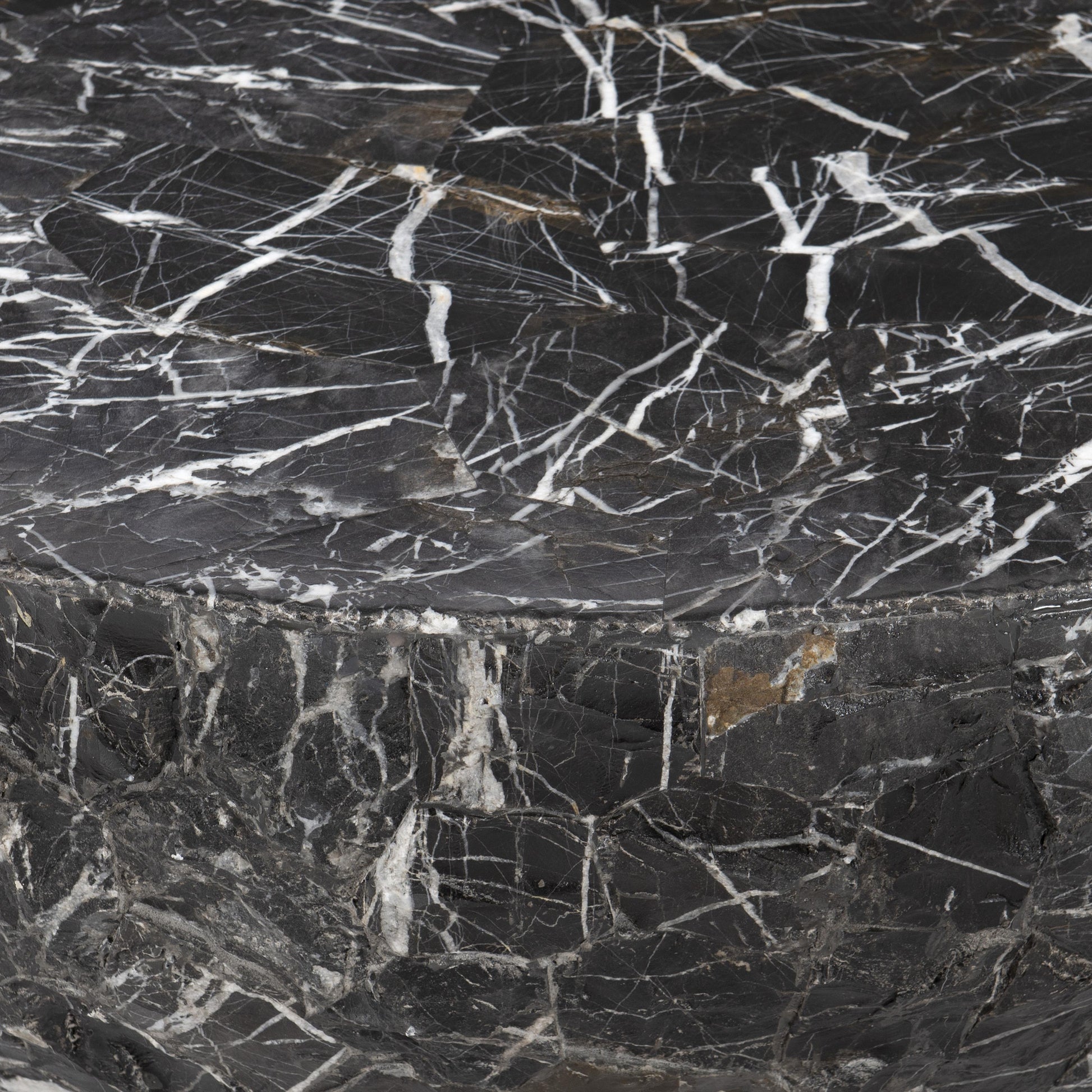 Tambora Black Striped Stone Outdoor Cocktail Table - Ornate Home