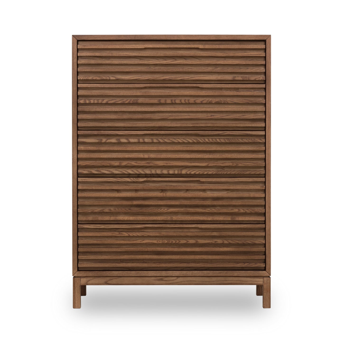 Tanner Five Drawer Ash Wood Chest in Roux - Ornate Home