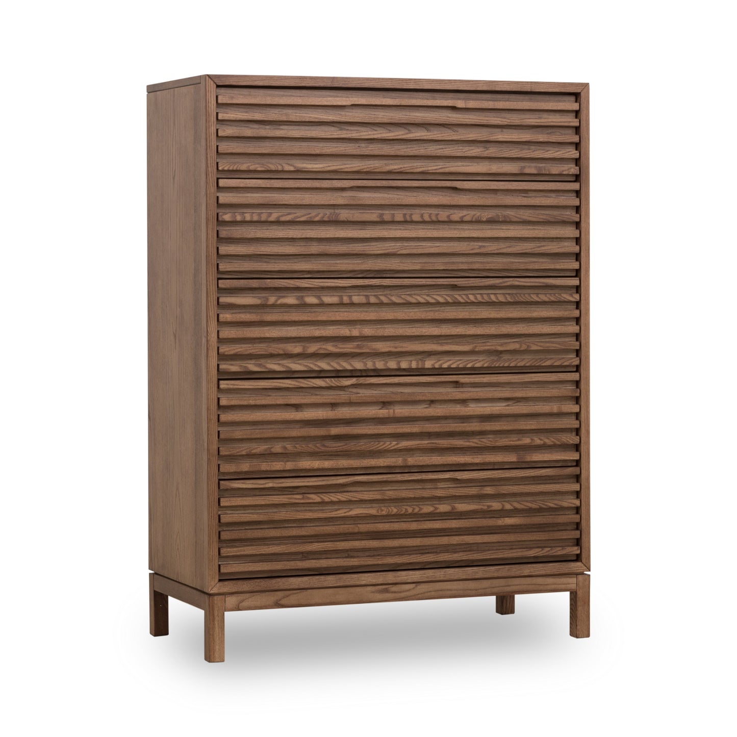 Tanner Five Drawer Ash Wood Chest in Roux - Ornate Home