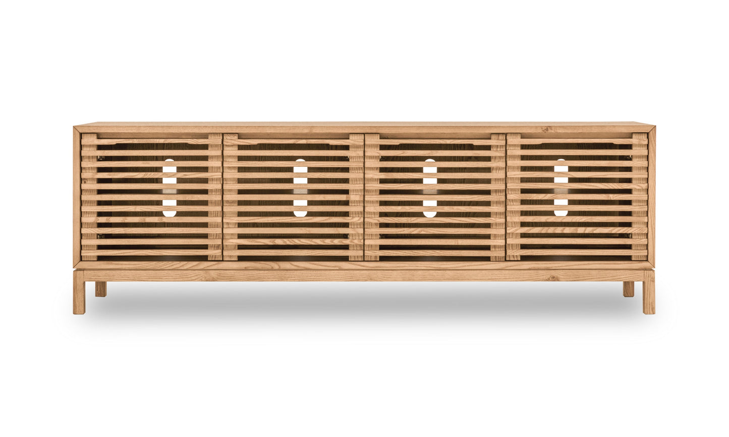 Tanner Four Door Solid Ash Media Console in Flaxen - Ornate Home