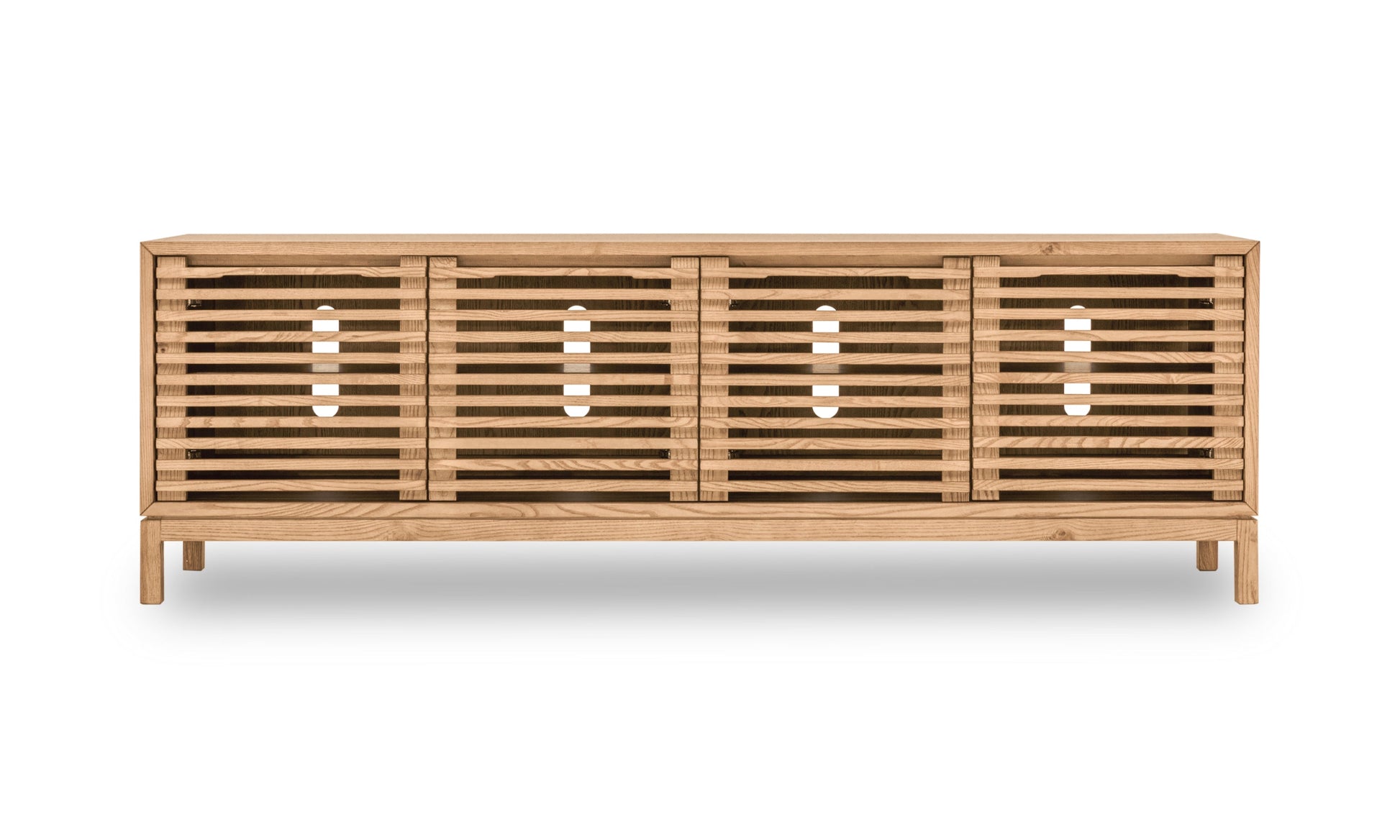 Tanner Four Door Solid Ash Media Console in Flaxen - Ornate Home
