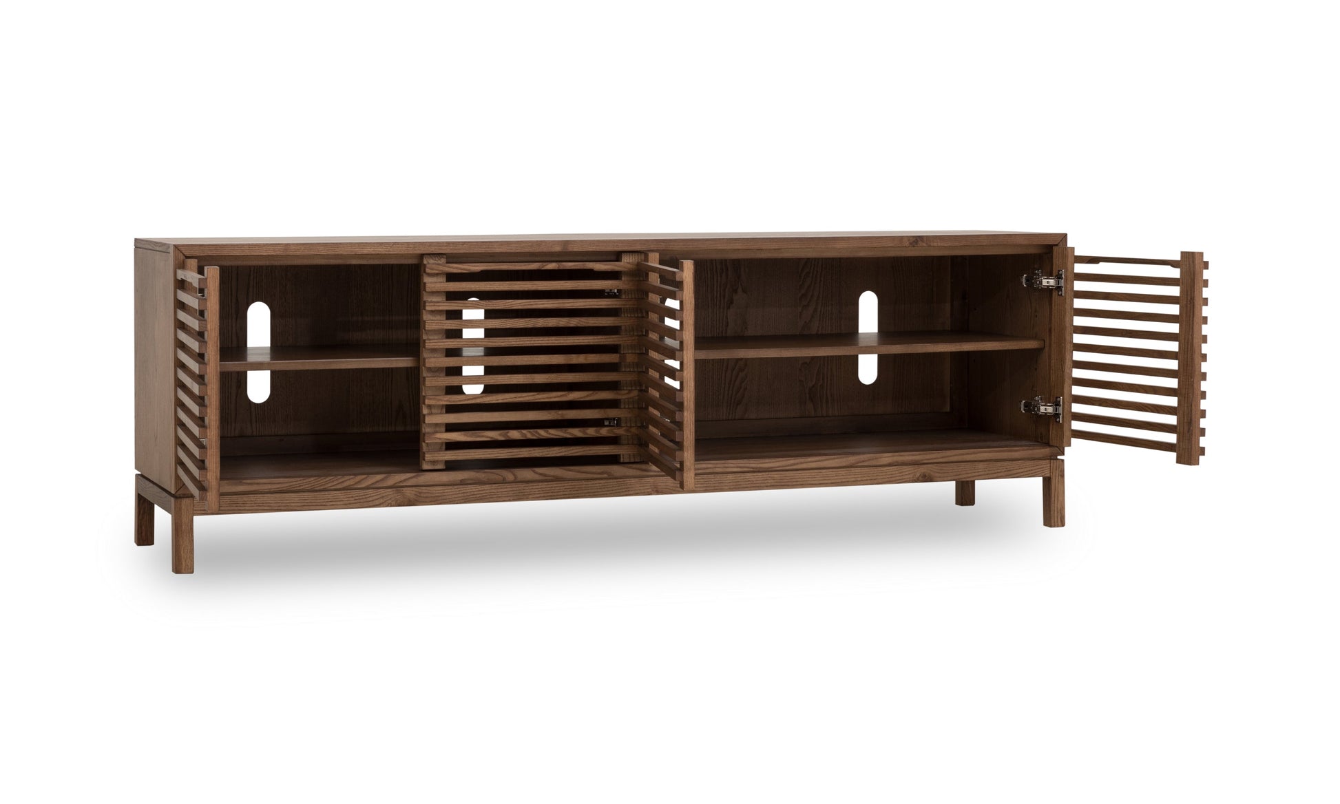 Tanner Four Door Solid Ash Media Console in Roux - Ornate Home