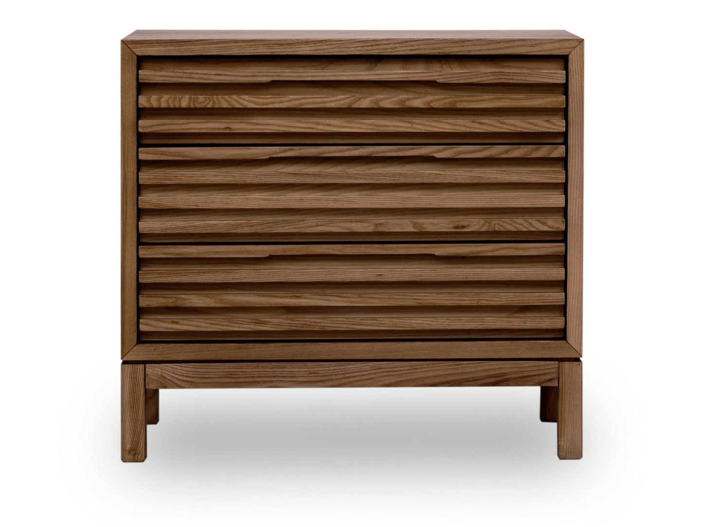 Tanner Three Drawer Ash Wood Nightstand in Roux - Ornate Home