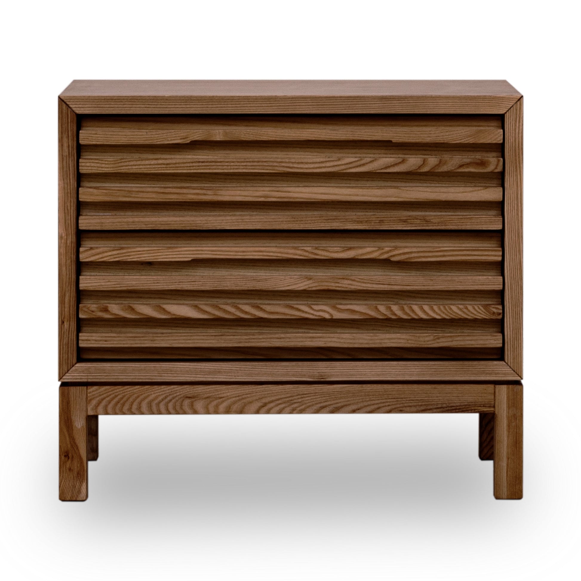 Tanner Two Drawer Ash Wood Nightstand in Roux - Ornate Home