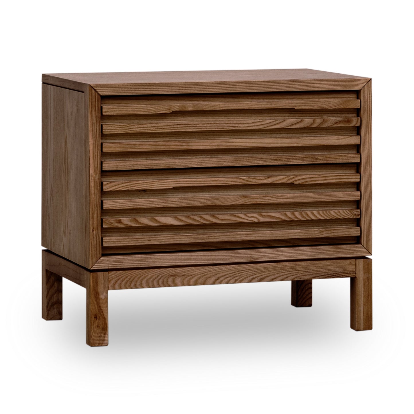 Tanner Two Drawer Ash Wood Nightstand in Roux - Ornate Home