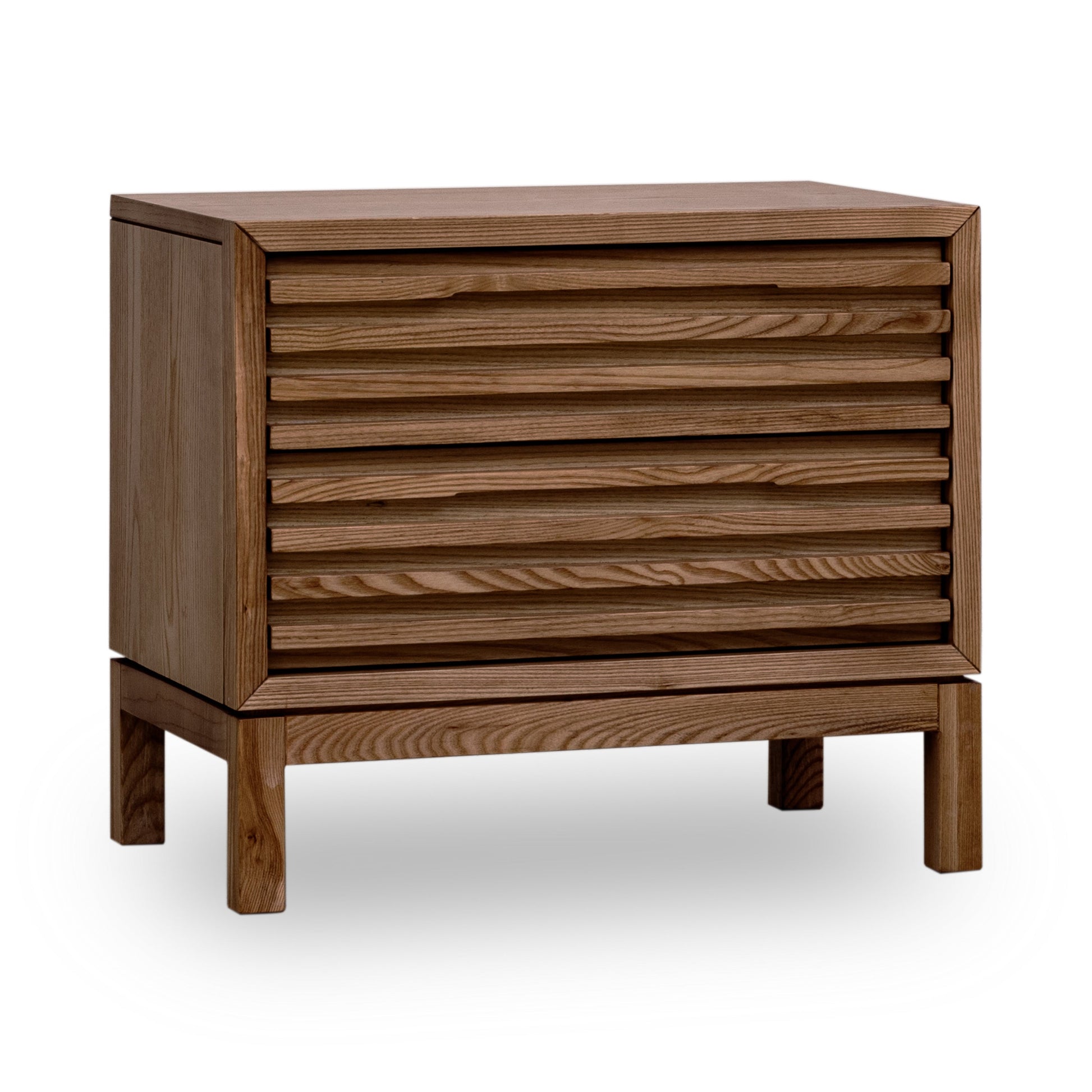 Tanner Two Drawer Ash Wood Nightstand in Roux - Ornate Home