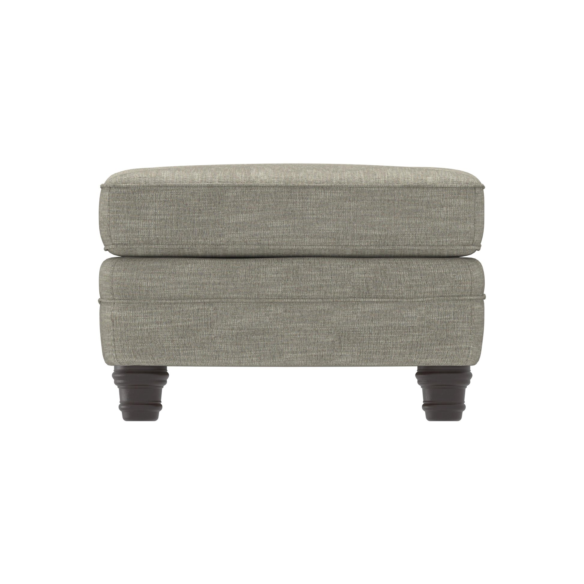 Tarleton Grey Fabric Ottoman - Ornate Home