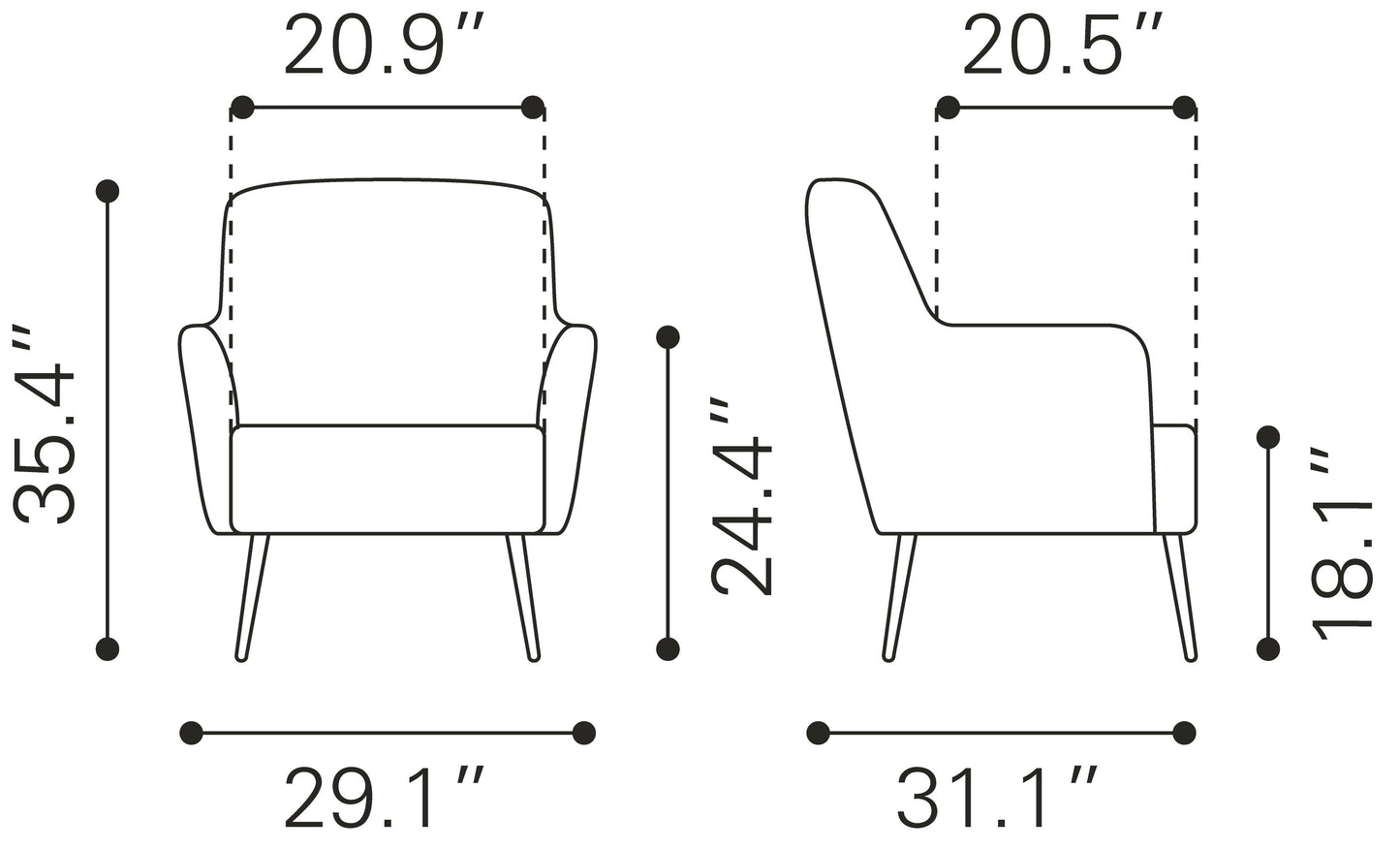 Tasmania Vintage Brown Accent Chair - Ornate Home