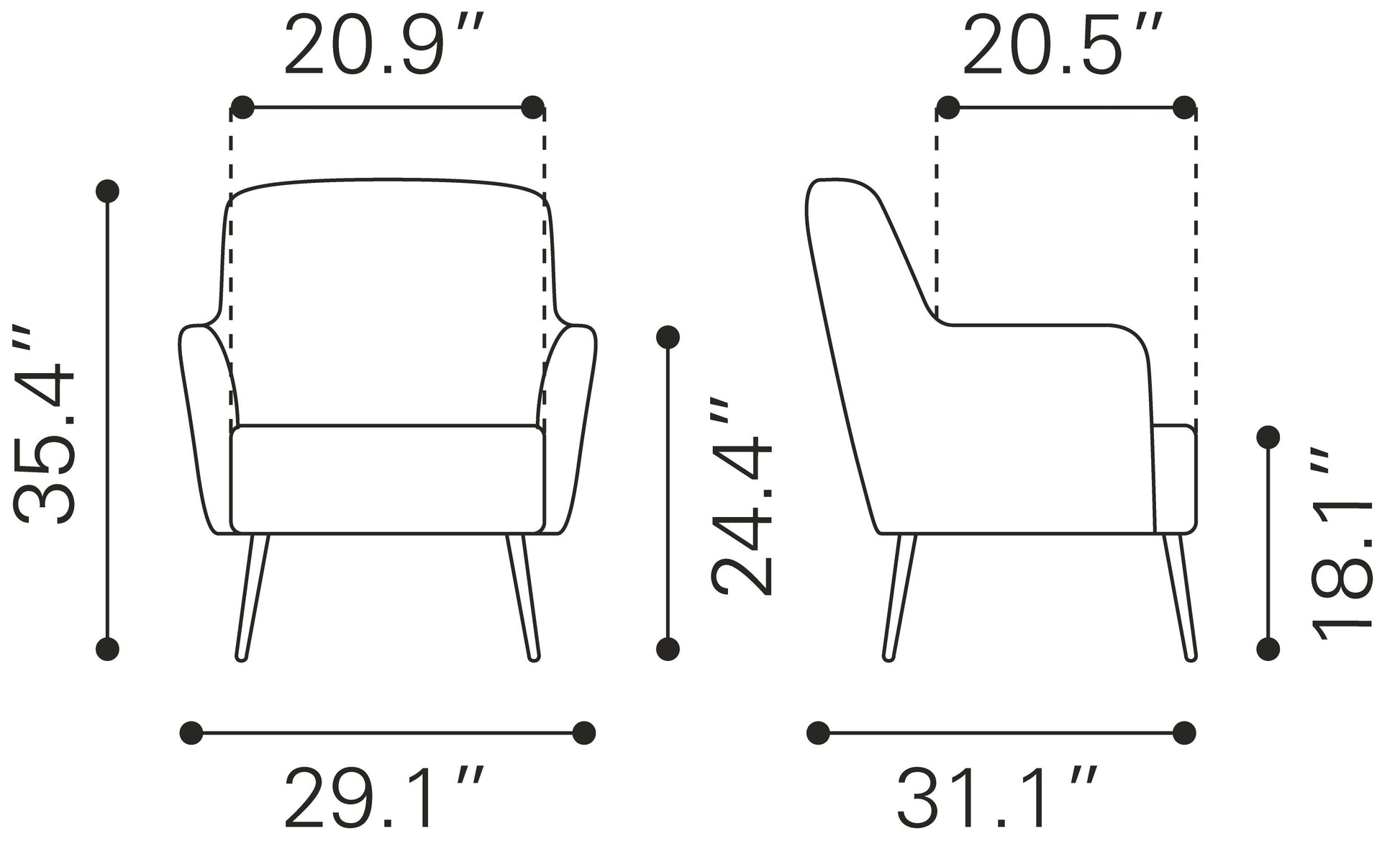 Tasmania Vintage Brown Accent Chair - Ornate Home
