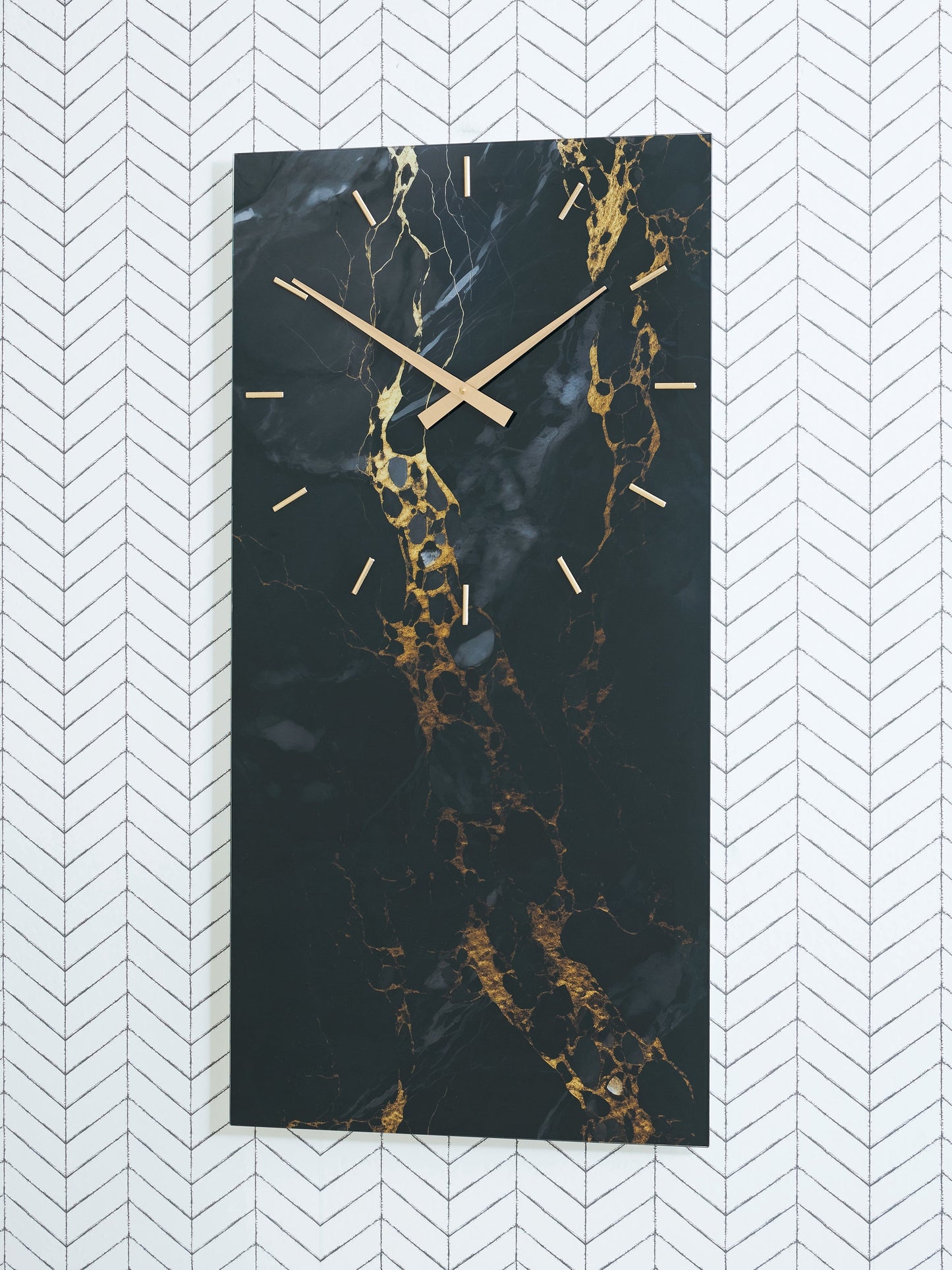 Teague Black/Gold Wall Clock- Viva Furn