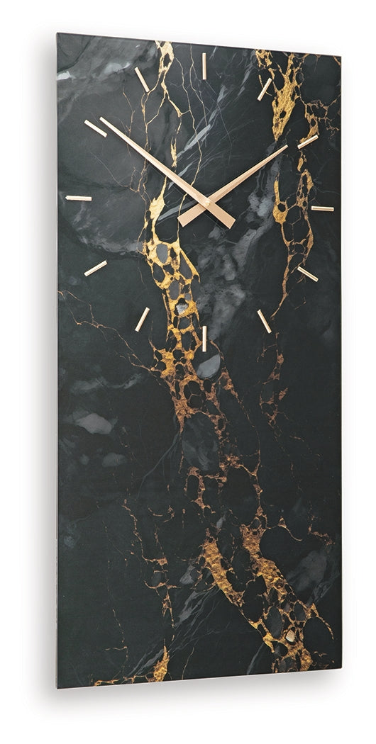 Teague Black/Gold Wall Clock- Viva Furn