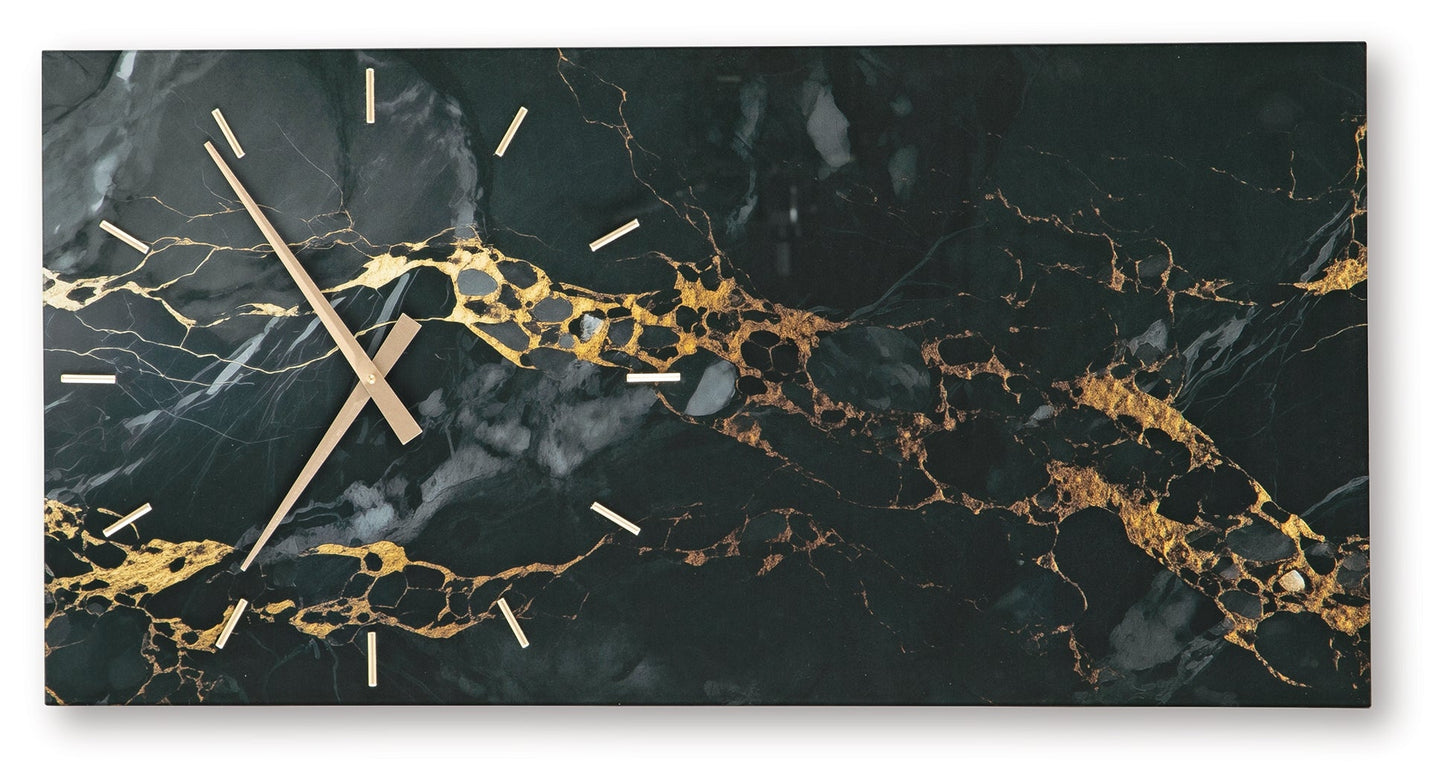 Teague Black/Gold Wall Clock- Viva Furn