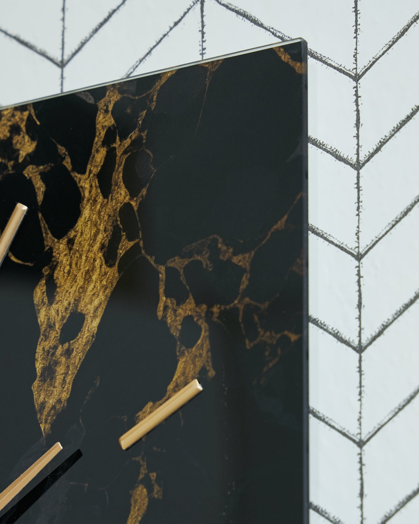 Teague Black/Gold Wall Clock- Viva Furn