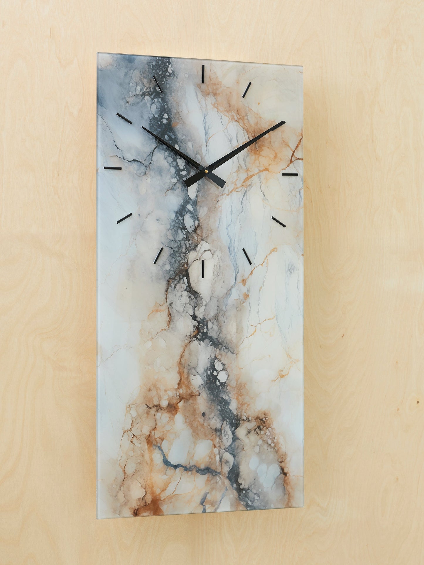 Teague Brown/Gray/Ivory Wall Clock- Viva Furn