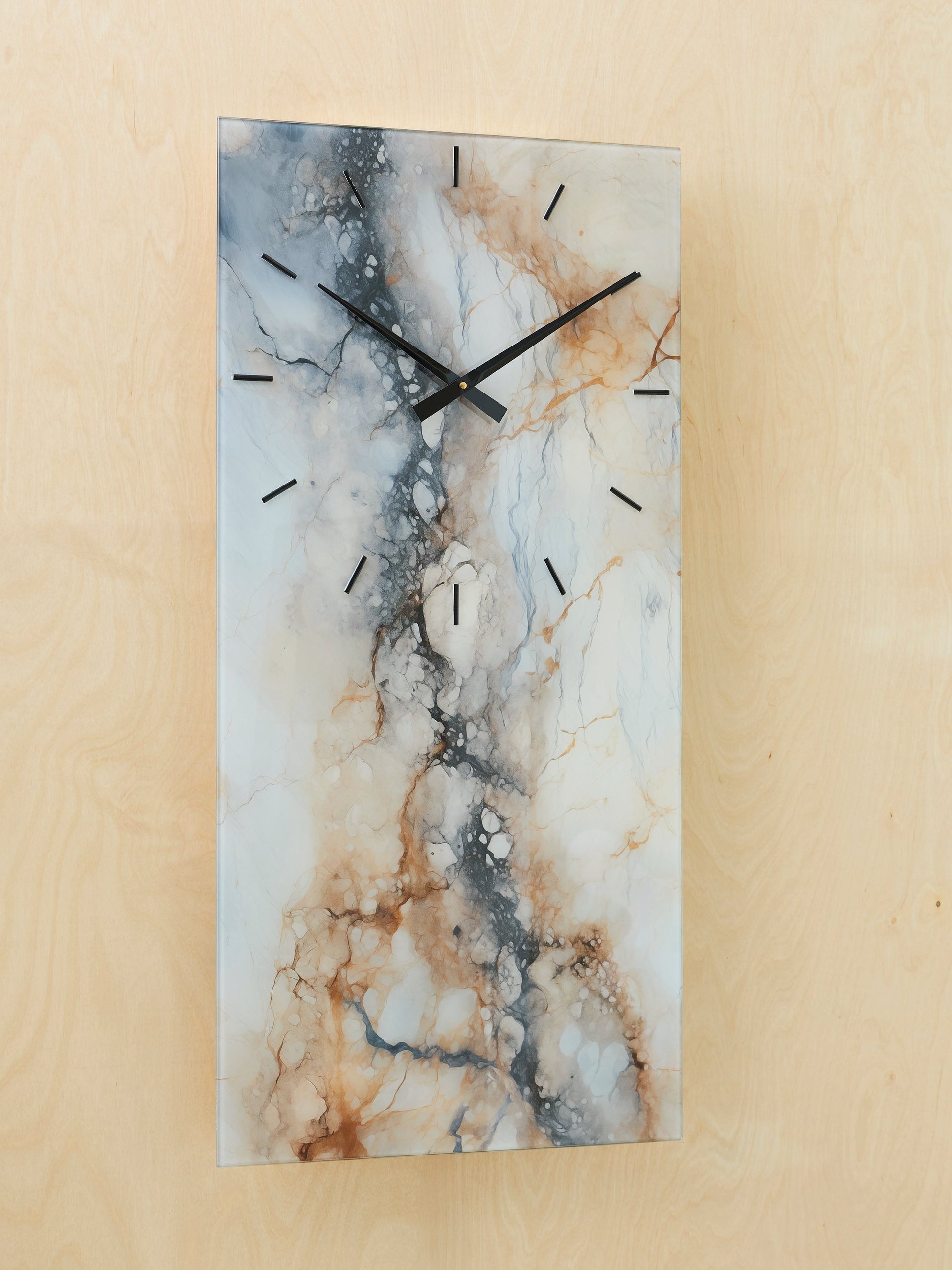 Teague Brown/Gray/Ivory Wall Clock- Viva Furn
