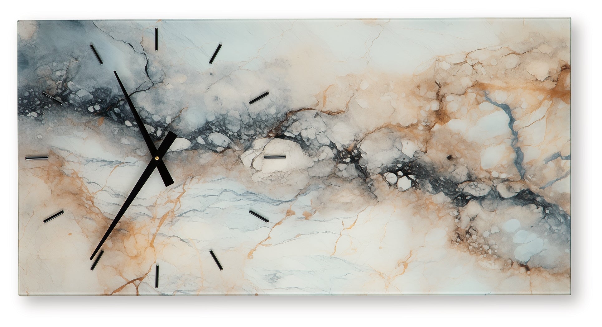 Teague Brown/Gray/Ivory Wall Clock- Viva Furn