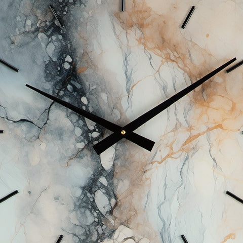 Teague Brown/Gray/Ivory Wall Clock- Viva Furn