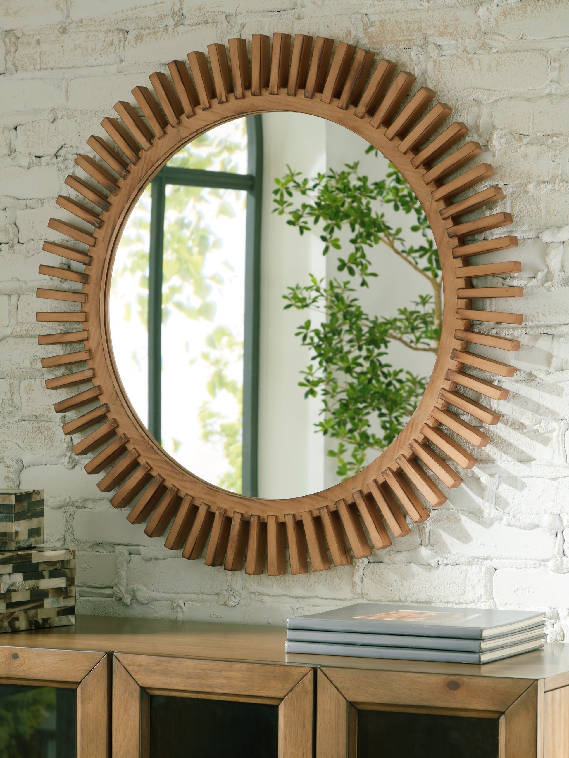 Tedwell Brown Accent Mirror- Viva Furn