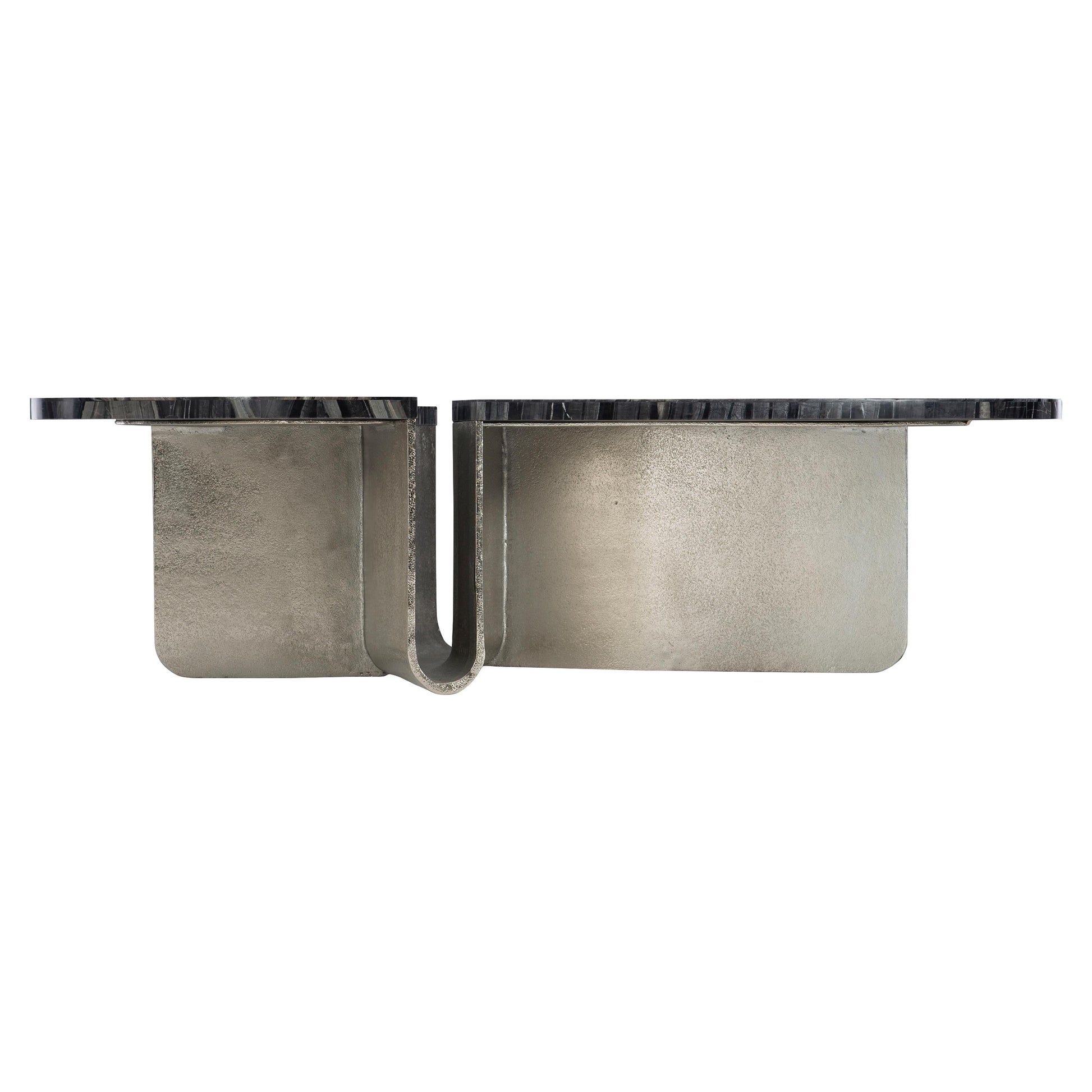 Tegan Black Forest/Shiny Nickel Cocktail Table - Ornate Home
