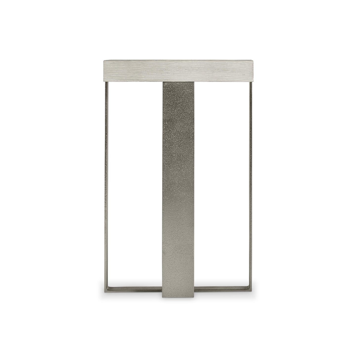 Tempo Satin Nickel/Larza Accent Table - Ornate Home
