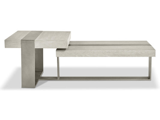 Tempo Satin Nickel/Larza Cocktail Table - Ornate Home