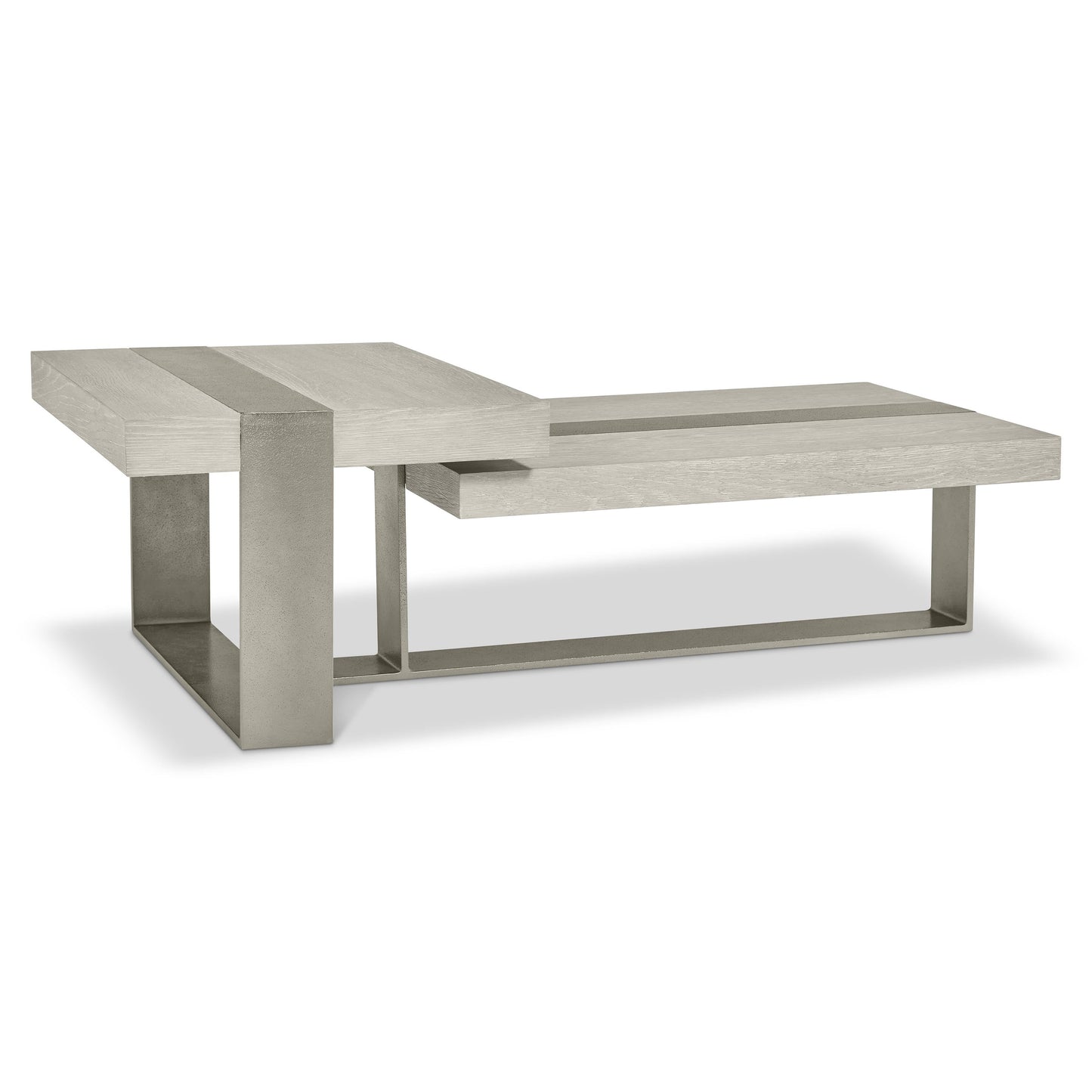 Tempo Satin Nickel/Larza Cocktail Table - Ornate Home