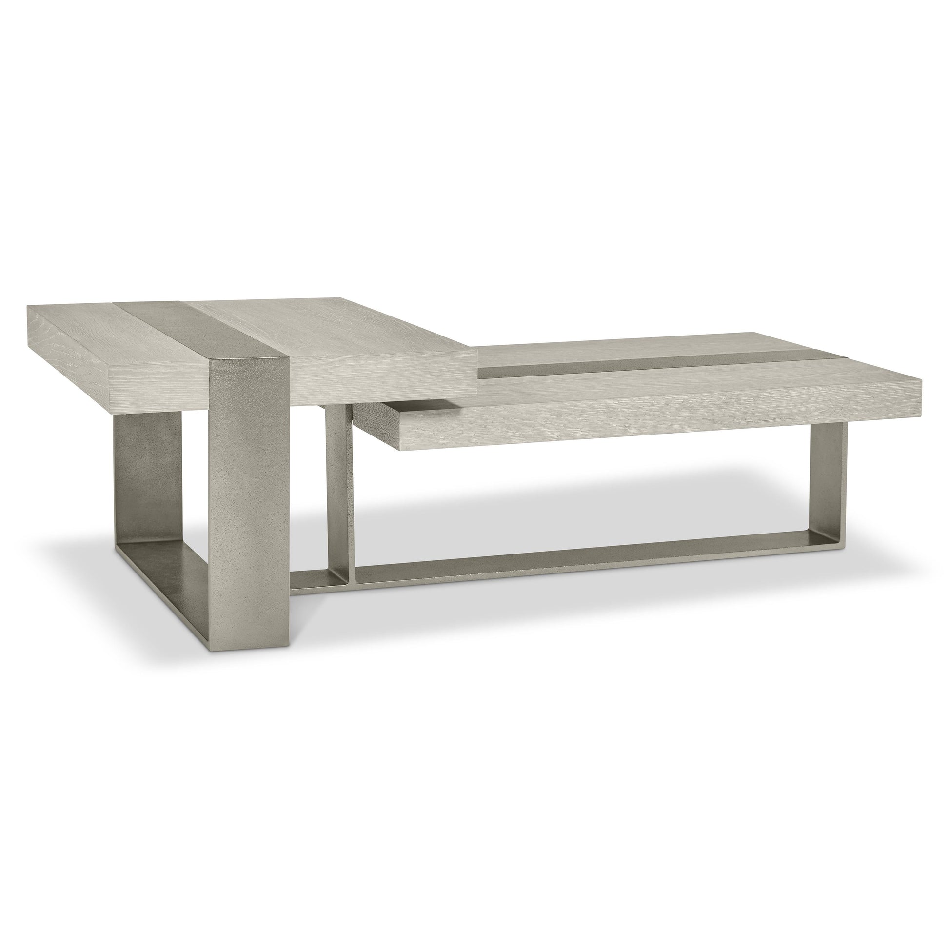 Tempo Satin Nickel/Larza Cocktail Table - Ornate Home