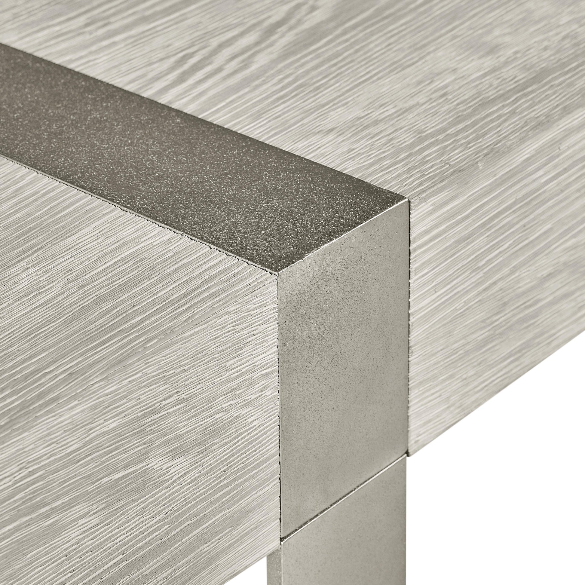 Tempo Satin Nickel/Larza Console Table - Ornate Home