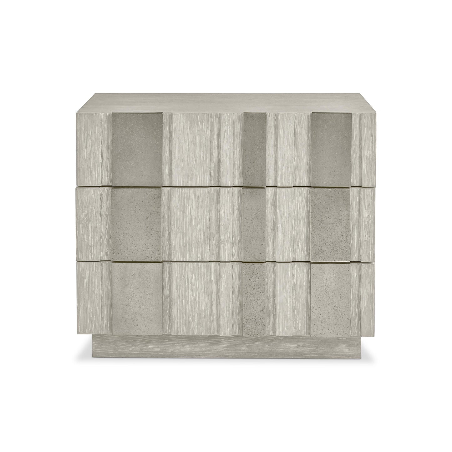 Tempo Satin Nickel/Larza Nightstand (32" W) - Ornate Home